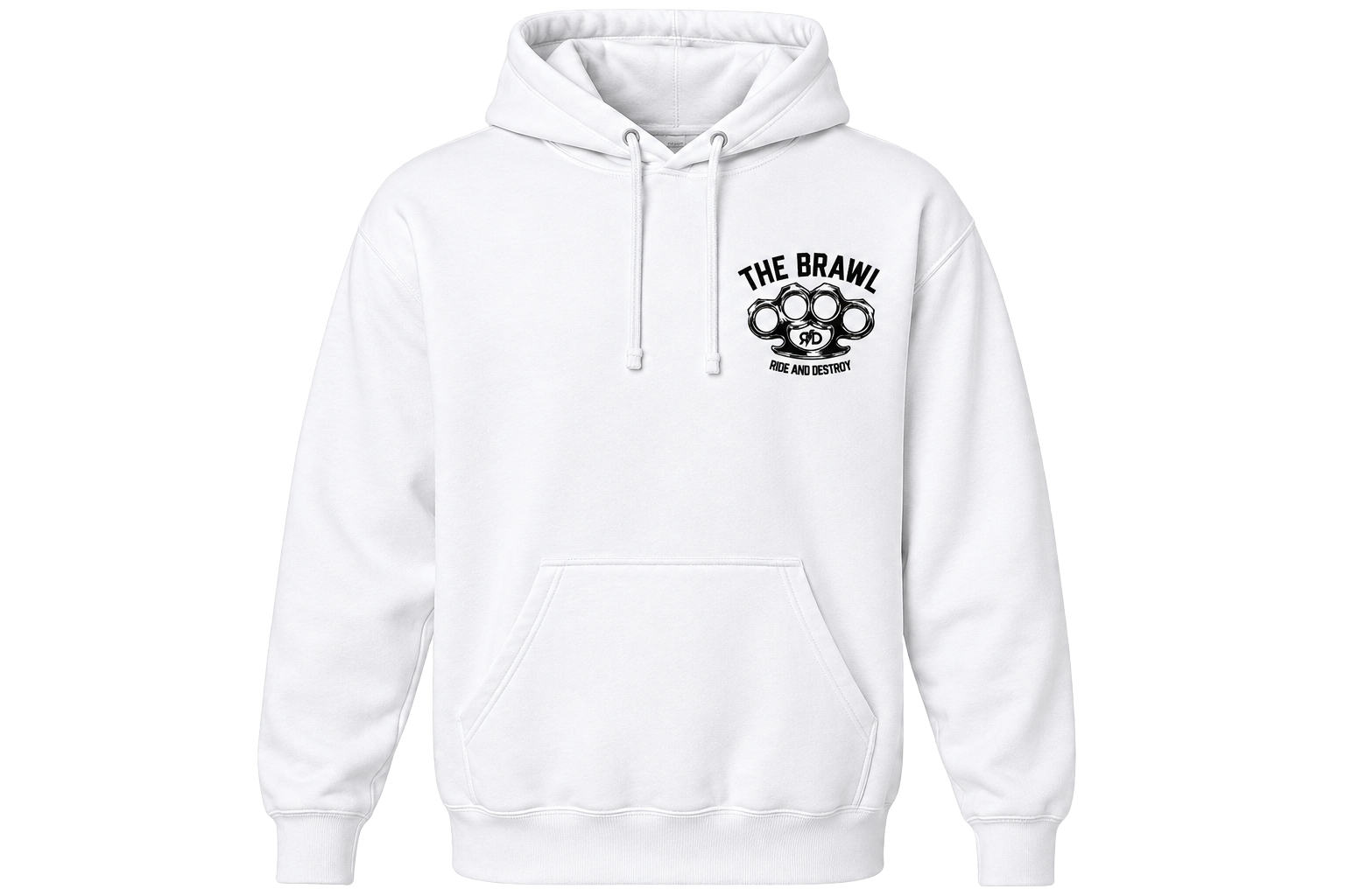 "The Brawl" Pull Over Hoodie - White - Image 2