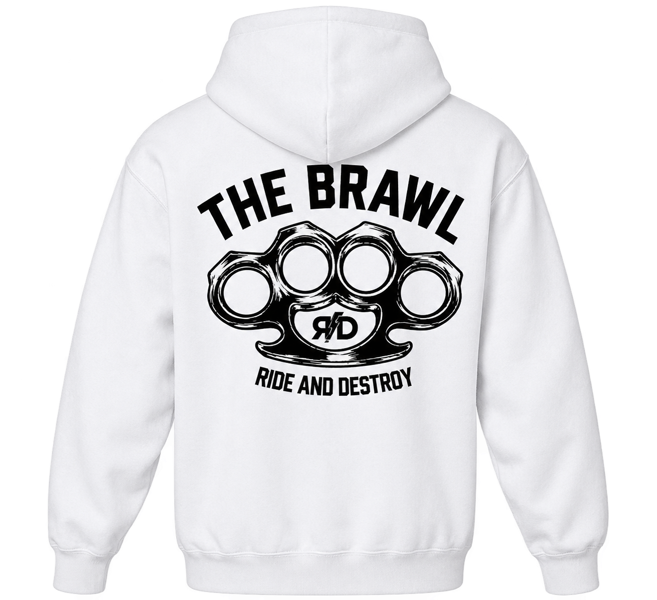 "The Brawl" Pull Over Hoodie - White